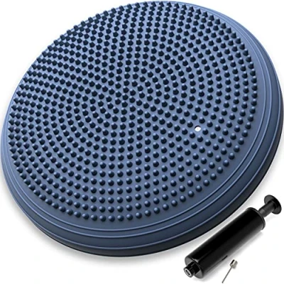 Image of Wobble Balance Cushion Board for Fitness Exercise core workout, Relief Bank Pain, Sensory Chair Stability Rehab Seat Improve Sitting Posture Adults or Children (Dark Blue)