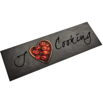 Image of vidaXL Kitchen Rug Washable Cooking Text 45x150 cm Velvet