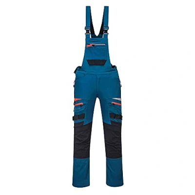 Image of Portwest DX4 Work Bib and Brace, Size: L, Colour: Metro Blue, DX441MBRL