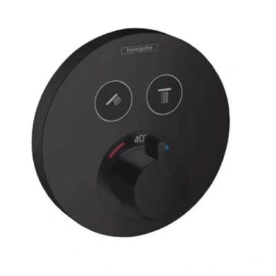 Image of Hansgrohe 15743670 ShowerSelect S Flush Mounted Thermostat for 2 Consumers Matte Black, Funktionen