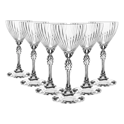 Image of Bormioli Rocco America &#039;20s Nick &amp; Nora Glasses Vintage Art Deco Coupe for Wine, Espresso Martini 140ml Clear Pack of 12