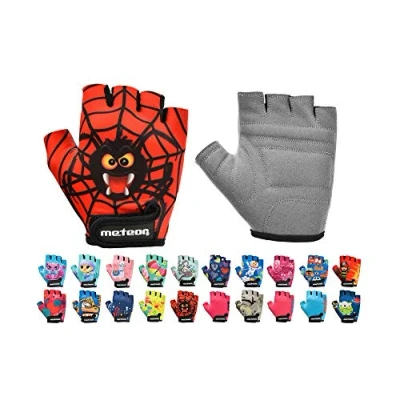 Image of meteor Kid Cycling Gloves With Short Half Fingers Fastened Children Child Bike Safety Accessories Hand Protect
