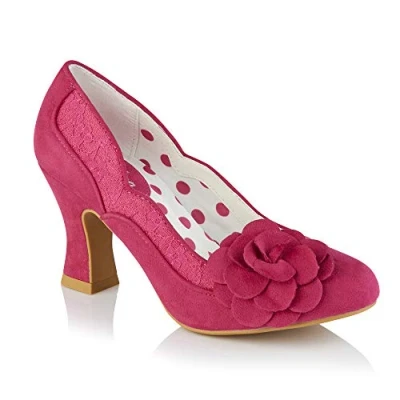 Image of Ruby Shoo Women&#039;s Fuchsia Chrissie Mid Heel Court Shoes UK 3