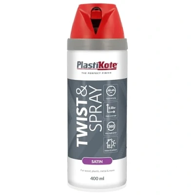 Image of Plasti kote 22106 400ml Premium Spray Paint Satin Real Red