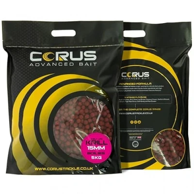 Image of Corus 5kg 15mm Carp Fishing Boilies Krill Shelf life Baits