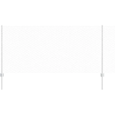Image of vidaXL Hexagon Fence with 22 U Posts Silver 1x25 m Steel