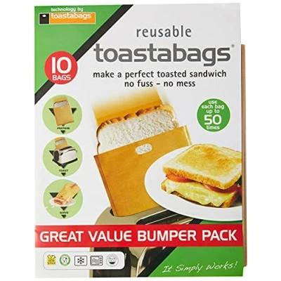 Image of Toastabags Toast Bags 50 use (Pack of 10), Acrylic, Gold