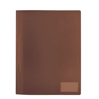 Image of HERMA 19496 File Folder A4 Translucent Brown, Pack of 3, Plastic with Labelling Label, Slip Pocket &amp; Metal Staple Tongue, Sturdy Set for School and Office