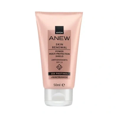 Image of Avon Anew Renewal Power Multi Protection Shield Day Cream, Formulated with Antioxidants and SPF15 Protection, Restores Collagen Loss for Firmer Looking Skin, Cruelty Free