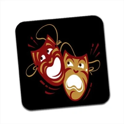 Image of Tragedy and Comedy Theatre Masks Single Coaster
