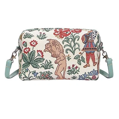 Image of Signare Tapestry Small Crossbody Bag for Women pouch with Floral and Garden Design (Alice in Wonderland, HPBG ALICE)