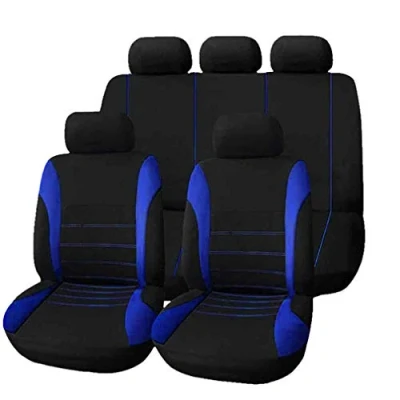 Image of HotYou Classic Car Seat Covers Set Front &amp; Rear complete with headrest Covers,Removable and washable,Blue
