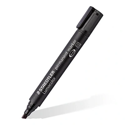Image of STAEDTLER Lumocolor 350 Permanent Markers Set of 3 Black Chisel Tipaa