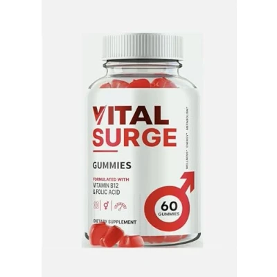 Image of Vital Surge Testo Gummies for Men, Sure Male Gummy + Powerful Natural Ingredients New &amp; Sealed 60 Gummies/Supplement Heaven