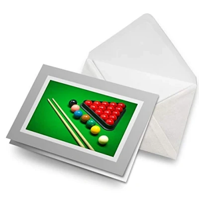 Image of Greeting Cards Gray (Insert) Snooker Game Balls Pool Billiards Blank Greetings Card Birthday Kids Party Boys Girls #16452