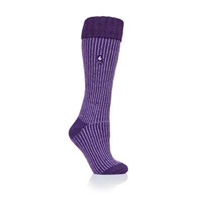 Image of Women&#039;s 1 Pair SOCKSHOP Heat Holders 2.3 TOG Thermal Boot Socks Purple 4 8 Ladies