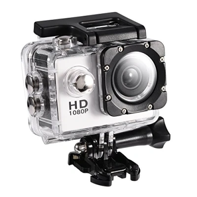 Image of Bindpo Mini Sports DV Camera, 1080P Full HD LCD Waterproof Action Camera 30m Outdoor Sport Camcorder with Mounting Accessories Kits (White)