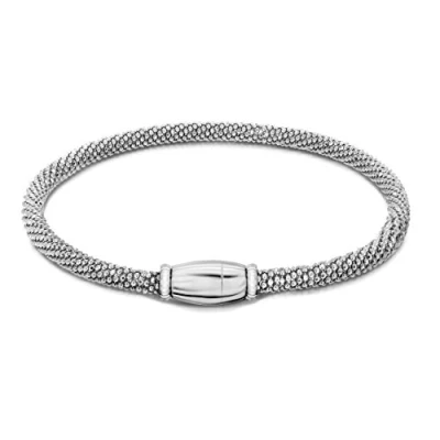 Image of Tuscany Silver Women&#039;s Sterling 8 mm Rhodium Plated Sparkle Magnetic Bracelet of Length 19 cm/7.5 Inch