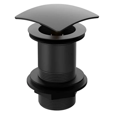 Image of Wholesale Domestic Colore Square Matt Black Unslotted Click Clack Basin Waste