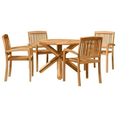 Image of vidaXL Garden Dining Set 3 pcs Brown Large Standard
