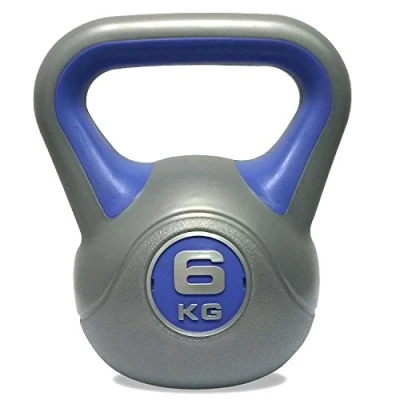 Image of DKN Unisex Adult 6kg Vinyl Kettlebell Grey/Purple,