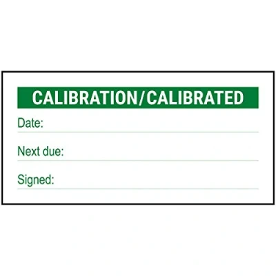 Image of V Safety Write On Calibration/Calibrated Sticker Green 51x25mm (Roll of 250)