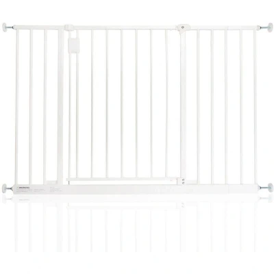 Image of Bettacare Extra Wide Hallway Dog Gate, 109cm 115cm, White, Pressure Fit Pet Puppy Safety Barrier for Hallways and Spaces, Easy Installation