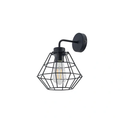 Image of Diamond Wire Frame Wall Lamp Black 1xE27