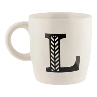 Image of FabFinds Hugga Mug with Initials Classic Ceramic Large Gift Coffee Cups 330ml (L)