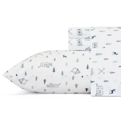 Image of Eddie Bauer Cotton Percale Bedding Set, Crisp &amp; Cool, Stylish Home Decor, Campout, Queen