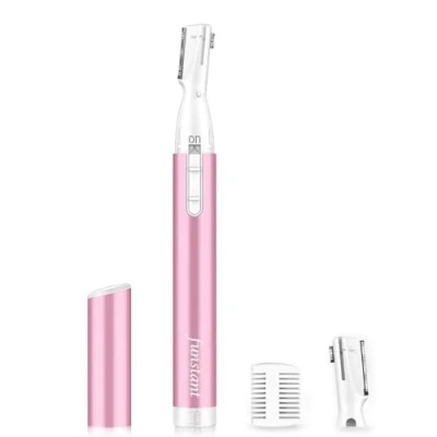 Image of Upgraded Eyebrow Trimmer, Funstant Precision Facial Hair Trimmer for Women Battery Operated Electric Razor with Comb No Pulling Sensation Painless Face Chin Neck, Upper Lip, Peach Fuzz
