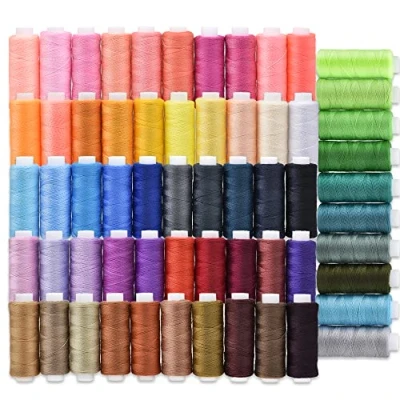 Image of Sewing Threads Kits, All Purpose 60 Color Spools Polyester Thread Quilting Assortment for Hand Machine Embroidery (60 Color)