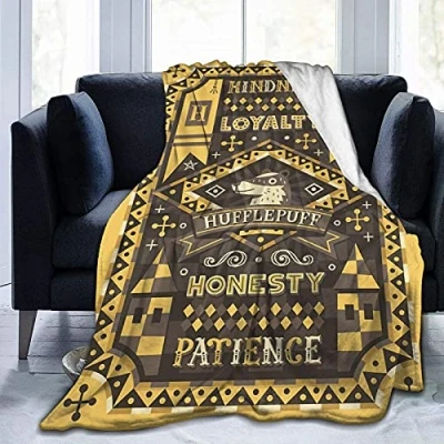 Image of YINGD HufflePuff Blanket Micro Fleece Throw Soft Cozy Blankets for Bed Couch Living Room in