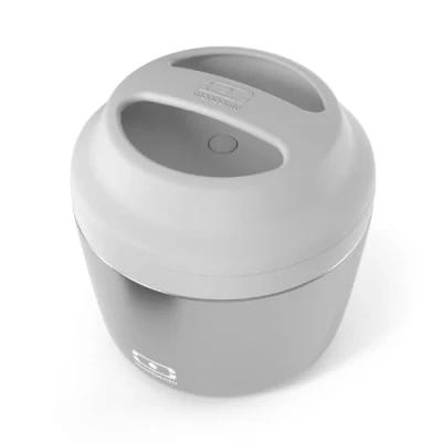 Image of monbento Insulated Lunch Box MB Element Silver Leakproof and Container Keeps Food Hot/Cold for Up to 10 Hours Work/School Packing BPA Free Grade Safe Grey