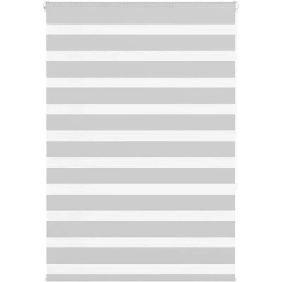 Image of vidaxl zebra roller blinds 115x150 cm polyester light grey sun protection/privacy modern style