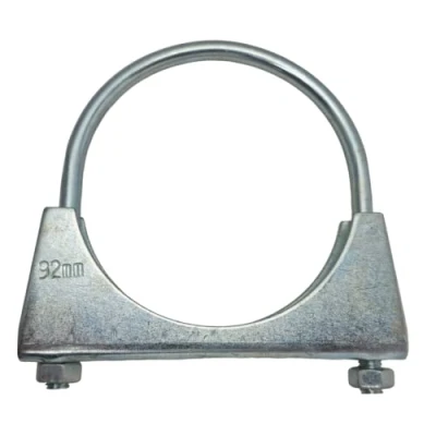 Image of 92mm Universal U Bolt Exhaust Clamps Heavy Duty Clamp &amp; Nuts (Pack of 2)