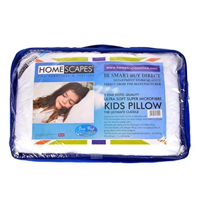 Image of HOMESCAPES Kids Pillow 40 x 60 cm Super Microfibre Filling Washable at Home Anti Allergen