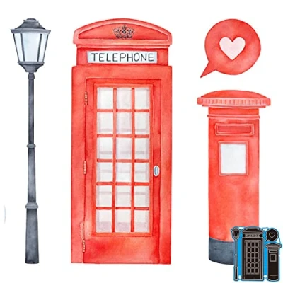 Image of Cutting Dies for Card Making, YunTrip Telephone Booth Metal Die Cuts Stencil DIY Scrapbooking Album Embossing Photo Crafts Paper Cards Decorative Craft