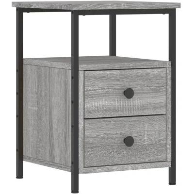 Image of vidaXL Bedside Cabinet Grey Sonoma 34x35.5x50 cm Engineered Wood