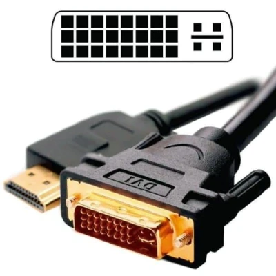 Image of KALEA INFORMATIQUE DVI MALE (DVI I DUAL LINK 24+5) to HDMI (19 POINTS) cable. Cable length 1.8M