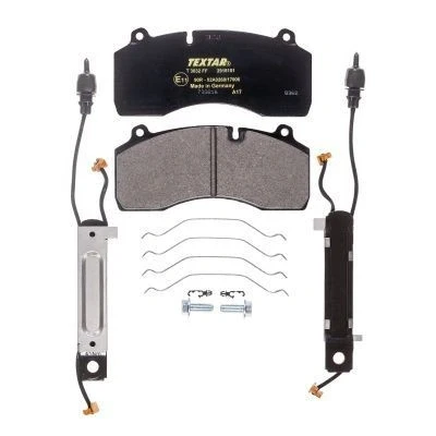 Image of 2918130014T3032 Brake pad set TEXTAR 2918101 with integrated wear warning contact accessories