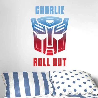 Image of Stickerscape Official Transformers Wall Stickers Boy&#039;s Bedroom Accessories Art Decor Decepticons Optimus Prime Megatron Bumblebee Large Vinyl (Personalised Autobots Large)