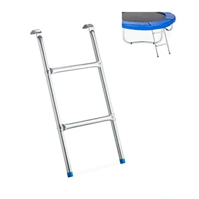 Image of Relaxdays Trampoline Ladder, To Hang, Several Rungs,Boarding Ladder For Garden Trampoline, H x B: 76 38 cm, Silver