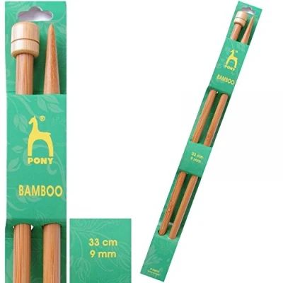 Image of Pony Single Ended Bamboo Knitting Pins, Multi Colour, 9mm