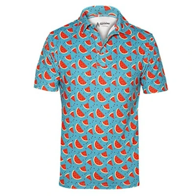Image of Royal &amp; Awesome Watermelon Golf Polo Shirts for Men, Tops Men&#039;s Shirts, Mens