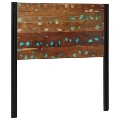 Image of vidaXL Headboard 100 cm Solid Reclaimed Wood &amp; Iron Bed Free Standing