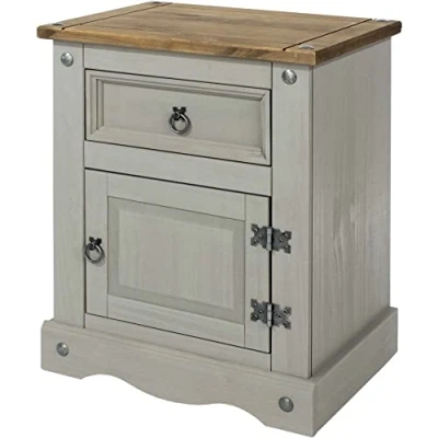 Image of Core Products, Corona Grey 1 Door, Drawer Bedside Cabinet