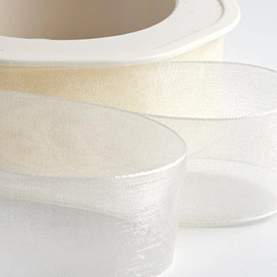 Image of Italian Options Organza Chiffon Ribbon, 38mm x 20 Metre Roll, Pale Ivory