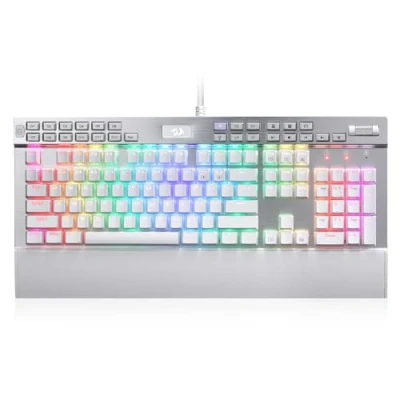 Image of Redragon K550 RGB Gaming Keyboard, 104 Keys + 12 Macro G Wired Mechanical Keyboard w/Hot Swap Socket, Custom Clicky Purple Switch, Extra USB Port &amp; Wrist Rest