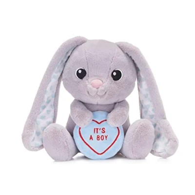 Image of Posh Paws 38015 Swizzels Love Hearts It&#039;s A Boy Benjamin Bunny 7&quot; (18cm) Plush Soft Toy for Newborn Babies